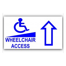 1 x Wheelchair Ramp-Up-Self Adhesive Vinyl Sticker-Disabled,Disability,Wheelchair Sign